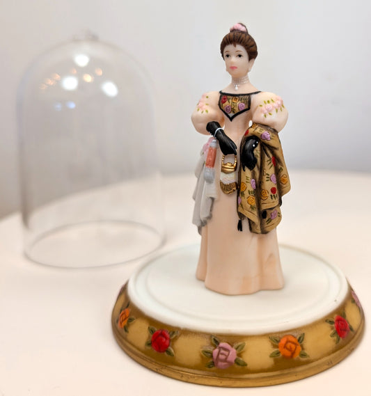 2000 Avon Mrs. Albee Award MINI Porcelain Figurine - 3.25", With Dome - Like New, No Box - Avon Presidents Club Miniature Award 2000