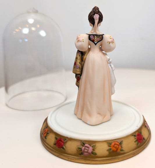 2000 Avon Mrs. Albee Award MINI Porcelain Figurine - 3.25", With Dome - Like New, No Box - Avon Presidents Club Miniature Award 2000