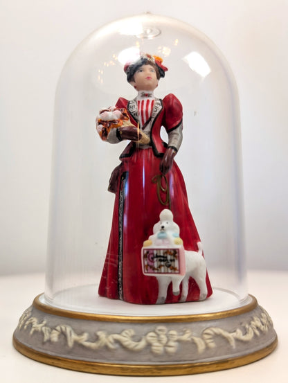 1997 Avon Mrs. Albee Award MINI Porcelain Figurine - 3.25", With Dome - Like New, No Box - Avon Presidents Club Miniature Award 1997