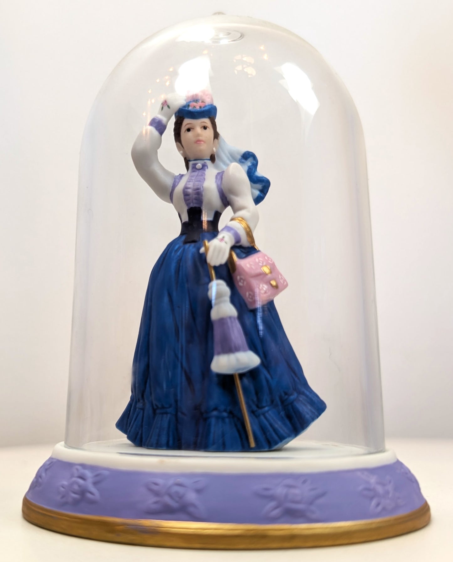 1996 Avon Mrs. Albee Award MINI Porcelain Figurine - 3.25", With Dome - Like New, No Box - Avon Presidents Club Miniature Award 1996