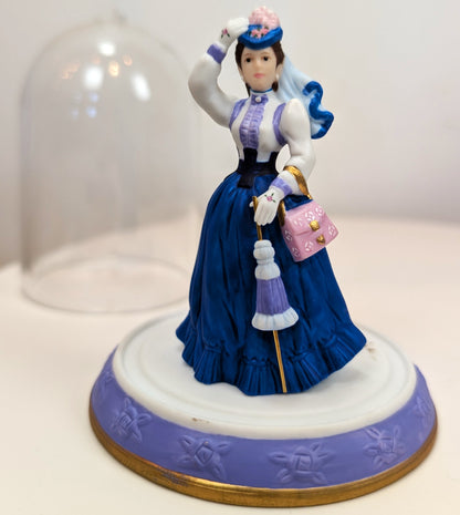 1996 Avon Mrs. Albee Award MINI Porcelain Figurine - 3.25", With Dome - Like New, No Box - Avon Presidents Club Miniature Award 1996