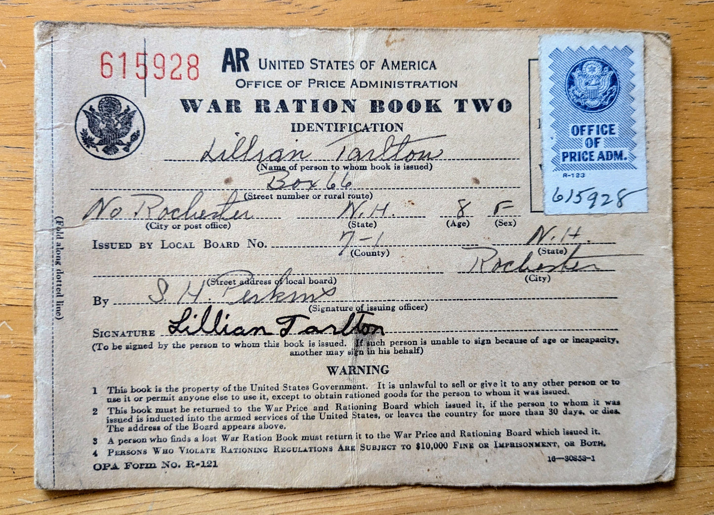 1942 World War II Ration Book No. 2 without Stamps - Empty Booklet - 1942 Vintage War Ration Booklet Number Two
