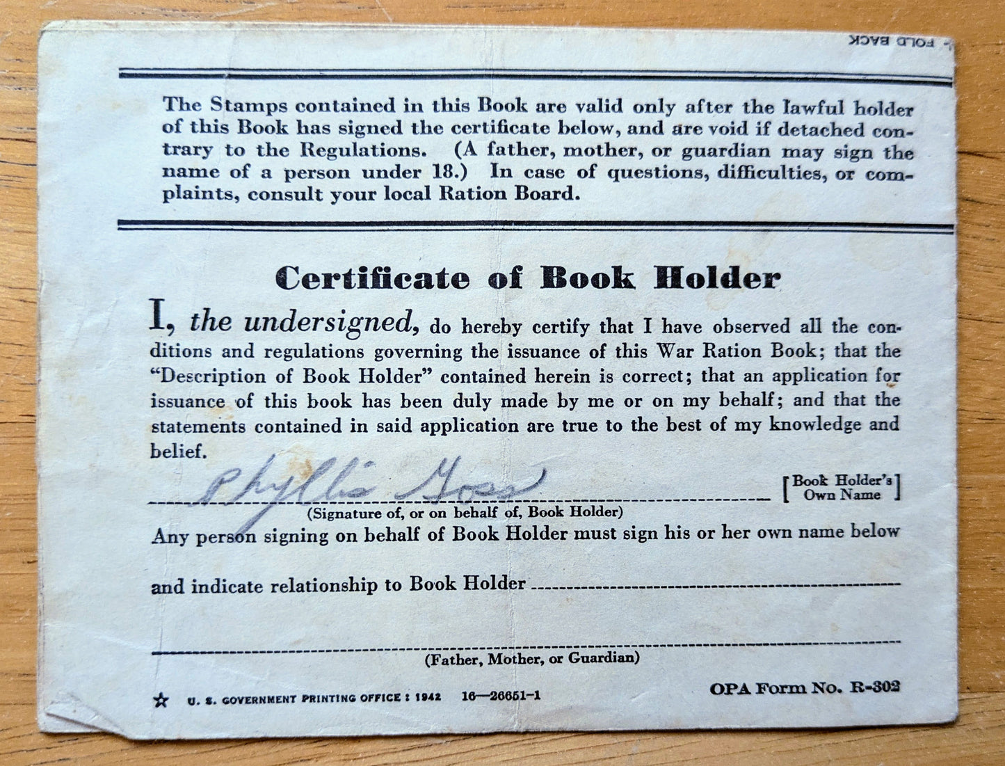 1942 World War II Ration Book No. 1 - With or Without Stamps - 1942 Vintage War Ration Booklet Number One