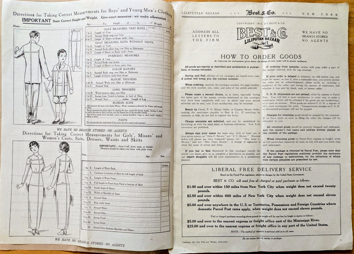1913-1914 Best & Co. 5th Avenue New York Fall and Winter Catalogue - Antique Best and Co. New York Fashion Catalogue No. 112