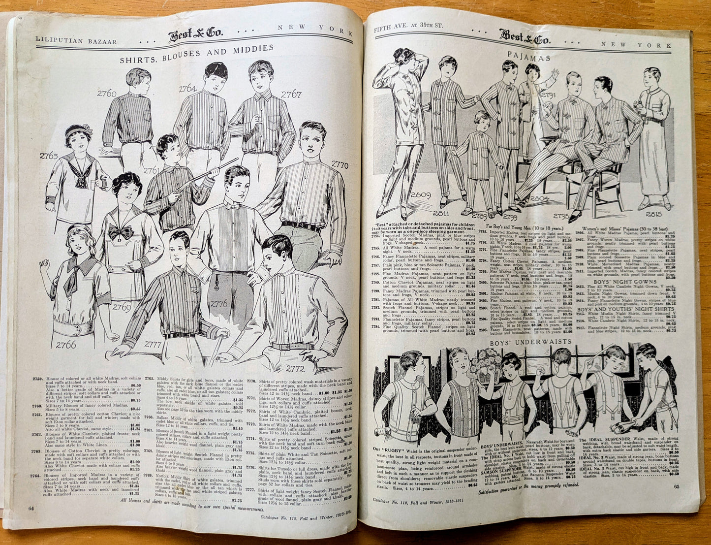 1913-1914 Best & Co. 5th Avenue New York Fall and Winter Catalogue - Antique Best and Co. New York Fashion Catalogue No. 112