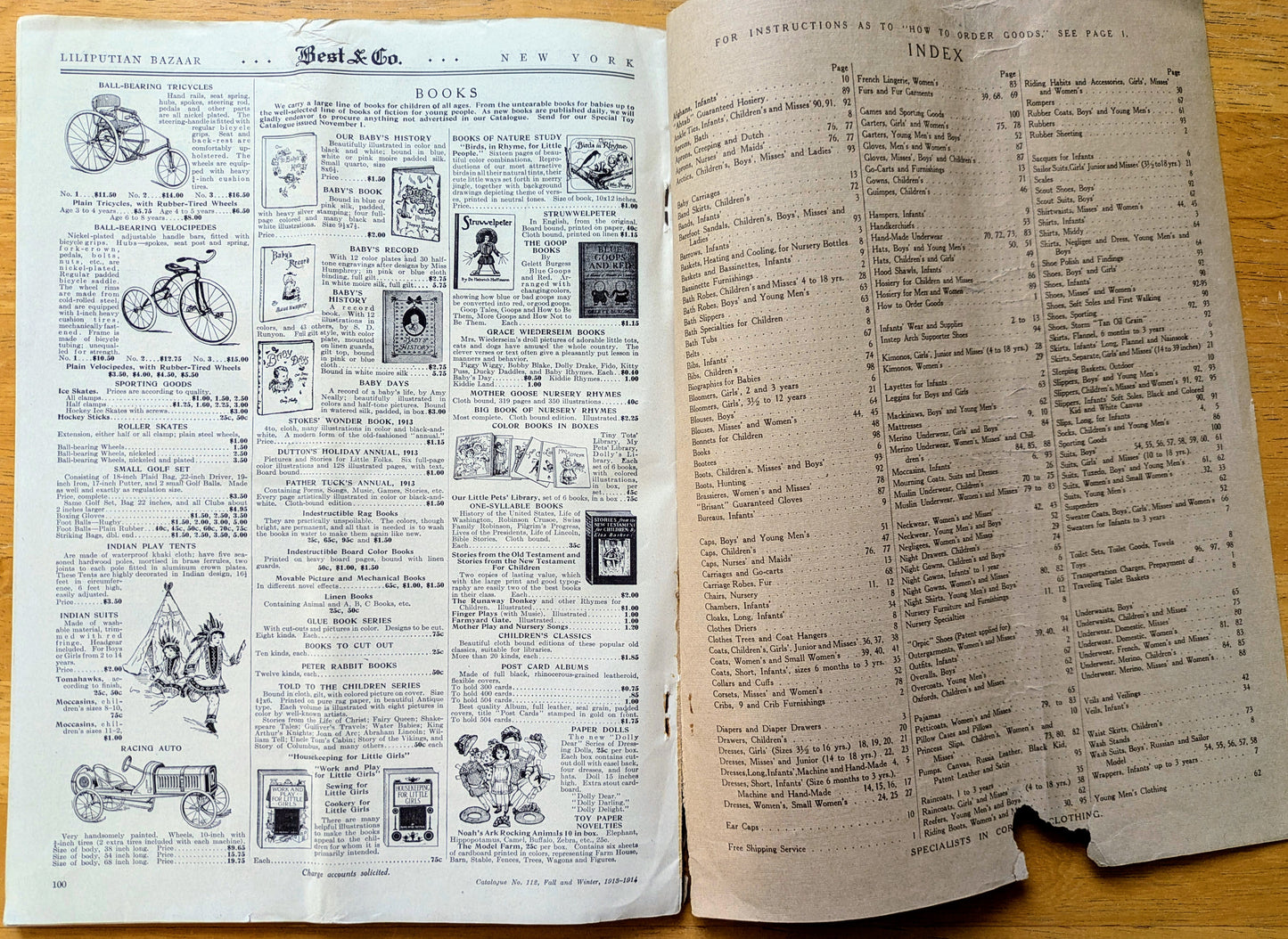 1913-1914 Best & Co. 5th Avenue New York Fall and Winter Catalogue - Antique Best and Co. New York Fashion Catalogue No. 112