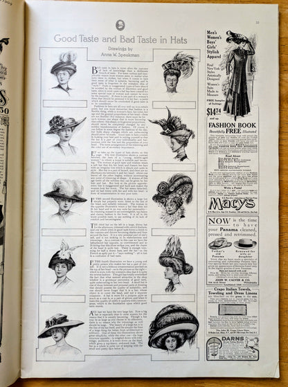 March 1909 The Ladies Home Journal Fashion Magazine - 100 Fashion Pictures - Antique Ladies Home Journal Large Print 1909 Issue