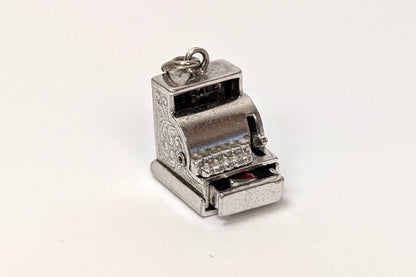 Sterling Cash Register Charm! - 3D, Opening Register Charm - Intricate Design, Beautiful Piece - Silver Cash Register Pendent / Cash Register Bracelet Charm