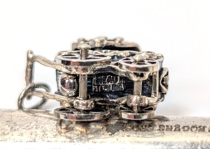 Sterling Pram Charm - 3D, Moving Stroller Charm - Intricate Design, Beautiful Piece - Silver Baby Carriage Pendent / Baby Carriage Bracelet Charm