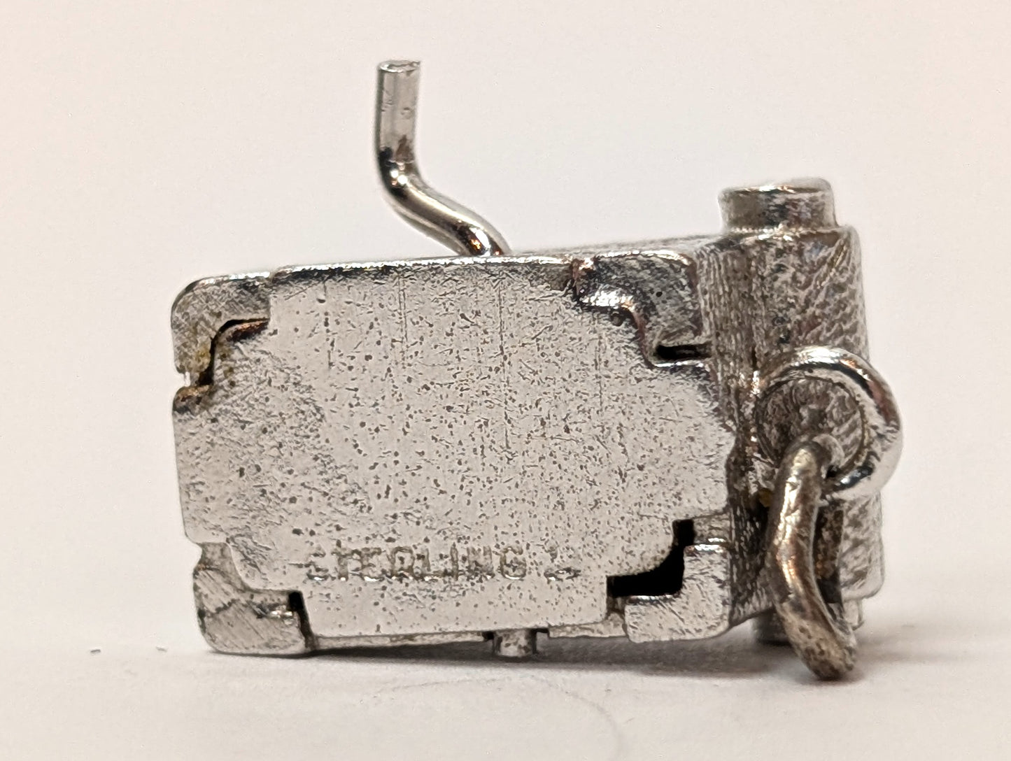 Antique Sterling Silver Moveable Register with Receipt Pendant - Vintage Adding Machine Sterling Silver Charm