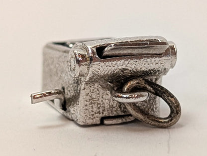 Antique Sterling Silver Moveable Register with Receipt Pendant - Vintage Adding Machine Sterling Silver Charm