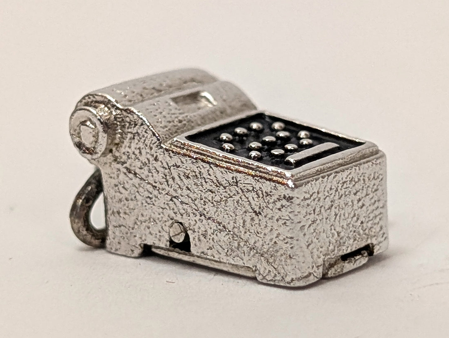 Antique Sterling Silver Moveable Register with Receipt Pendant - Vintage Adding Machine Sterling Silver Charm