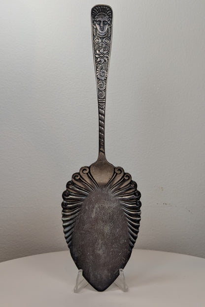 Rogers Bros Assyrian Head Cake/Pie Server - Silverplated - Amazing Design - Well Detailed - Large Antique