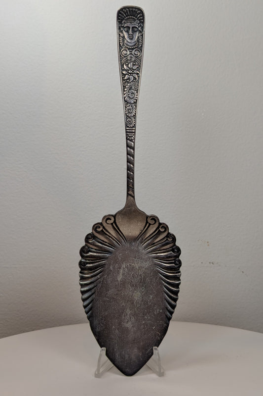 Rogers Bros Assyrian Head Cake/Pie Server - Silverplated - Amazing Design - Well Detailed - Large Antique