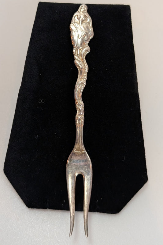 Vintage Swedish Flower Dancer Pickle Fork - Silverplated - Vintage Swedish Souvenir