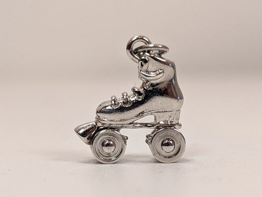 Vintage Moveable Roller Skates Sterling Silver Charm - Antique Sterling Silver Roller Skates Pendant