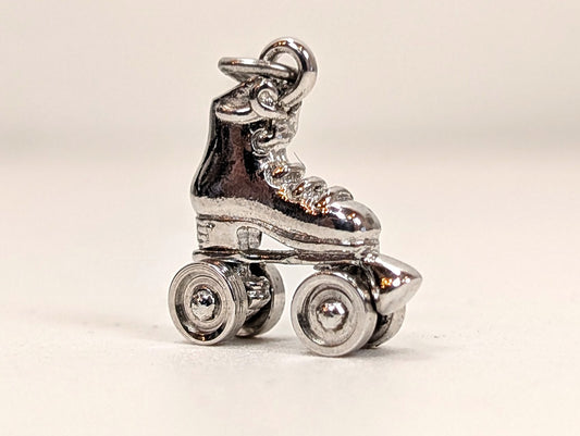 Vintage Moveable Roller Skates Sterling Silver Charm - Antique Sterling Silver Roller Skates Pendant
