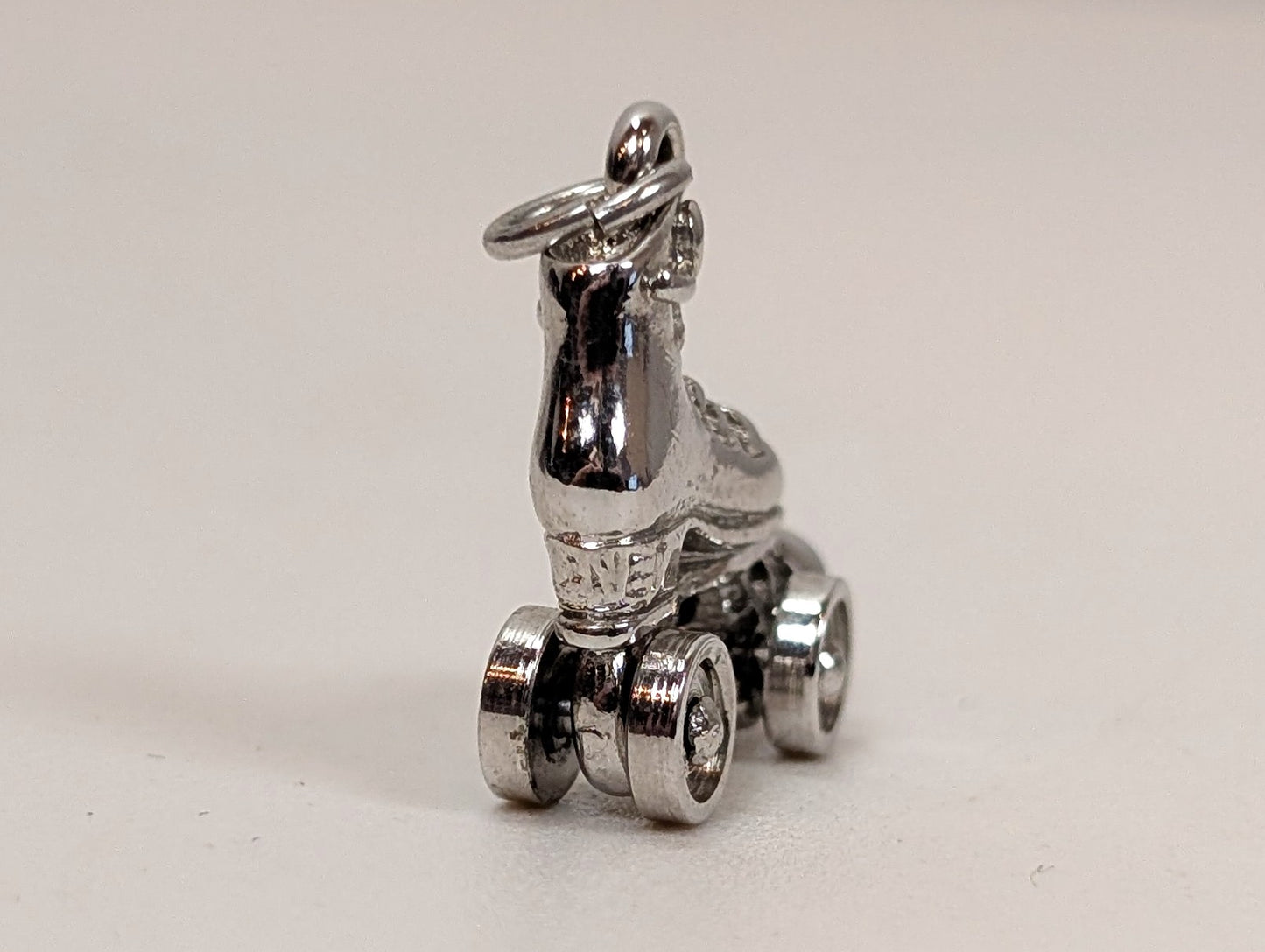 Vintage Moveable Roller Skates Sterling Silver Charm - Antique Sterling Silver Roller Skates Pendant
