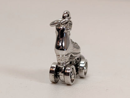 Vintage Moveable Roller Skates Sterling Silver Charm - Antique Sterling Silver Roller Skates Pendant
