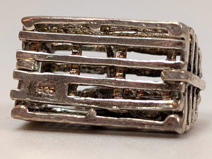 Vintage Sterling Silver Lobster Trap with Lobster Inside Charm - Antique Maine Lobster Trap with Lobster Inside Pendant