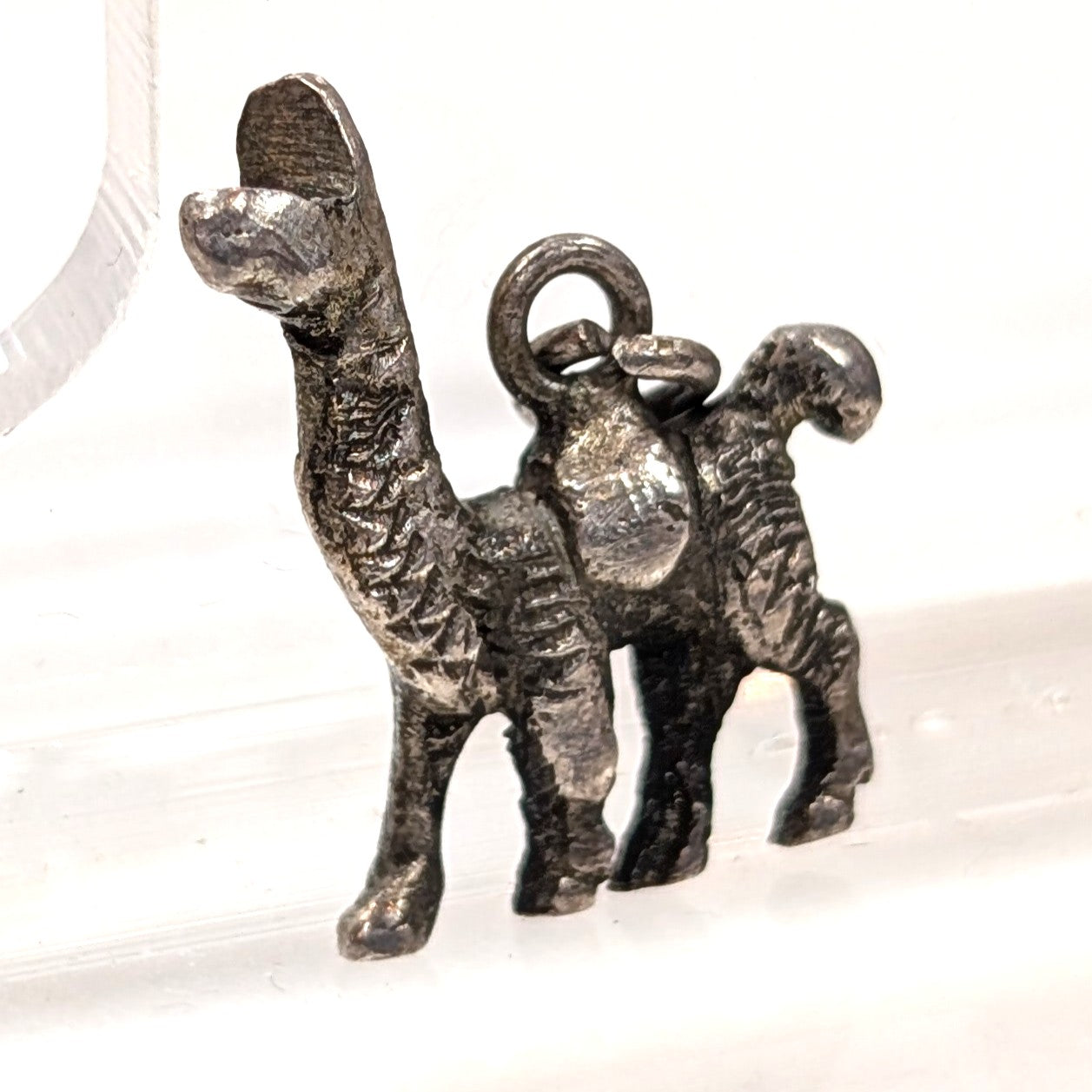 Vintage Sterling Llama Charm - 925 Silver Saddled Alpaca - 1.75 Grams