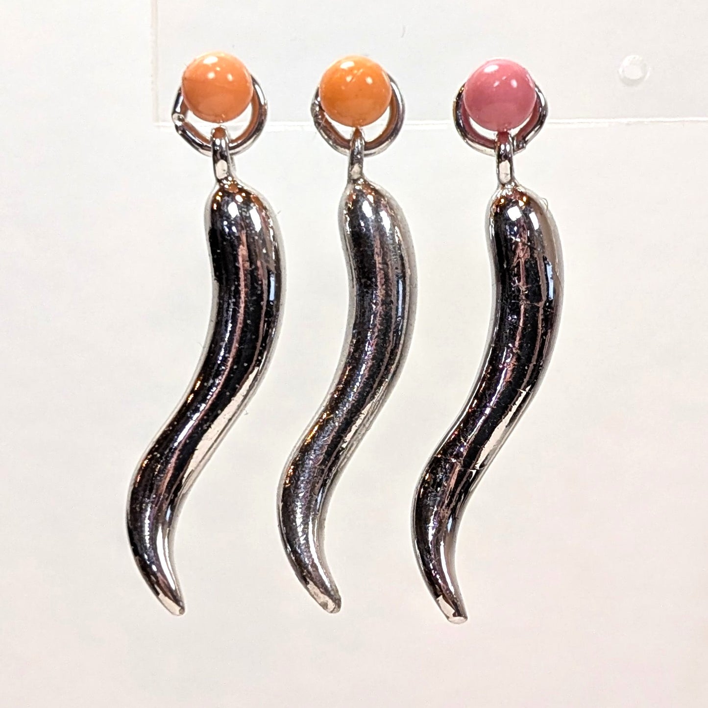 Vintage Sterling Italian Cornicello Pendants - 925 Silver Little Horn Charms