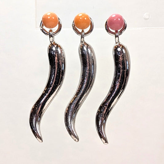 Vintage Sterling Italian Cornicello Pendants - 925 Silver Little Horn Charms