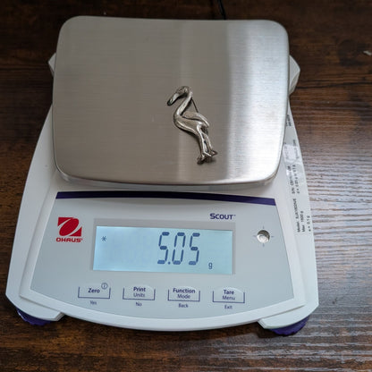 Vintage Large Sterling Flamingo Pin - 925 Silver - 2.5 inches tall - 5 Grams