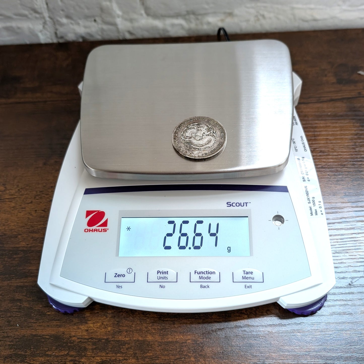 (1909-1911) *CHOPMARKED* Xuantong Kwangtung Province $1 7 Mace and Two Candareens Fine Details