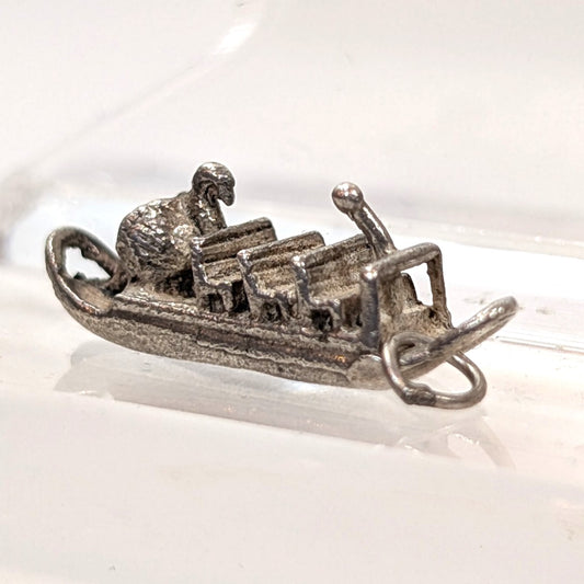 Vintage Sterling Swan Boat Charm - 925 Silver Boston Public Garden - 2.84 Grams