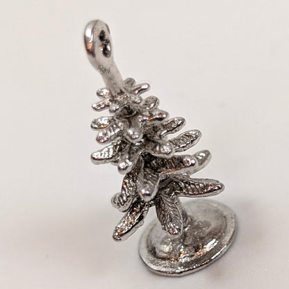 Vintage Sterling Pine Tree Pendant - 925 Silver Christmas Charm - 1.98 Grams