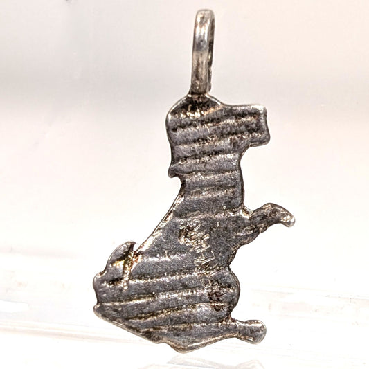 Victorian Sterling Dog Charm - Hand Engraved - Love Token Style - 925 Silver