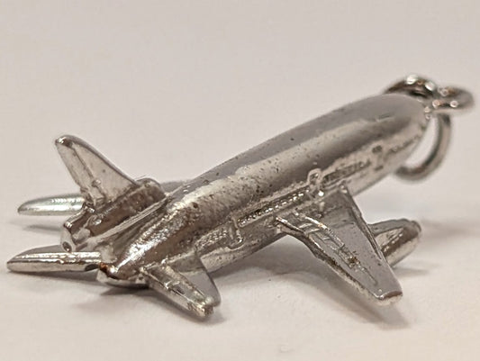 Antique Passenger Plane Sterling Silver Charm - Vintage Airplane Sterling Silver Pendant