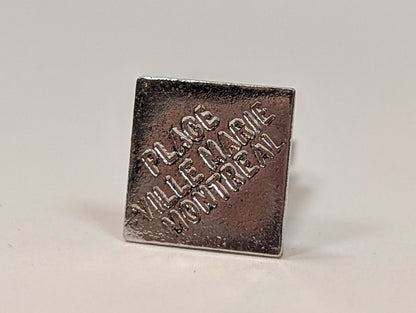 Antique Place Ville Marie Montreal Sterling Silver Pendant - Vintage Canadian Sky Scraper Shopping Plaza Charm