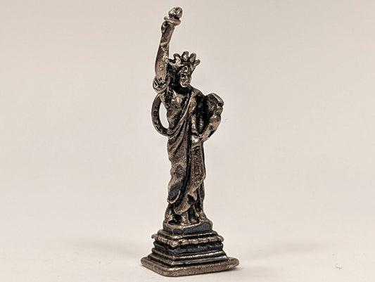 Antique Sterling Silver Statue of Liberty Statue Charm - Vintage Detailed Statue of Liberty Miniature Statue Pendant