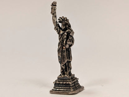 Antique Sterling Silver Statue of Liberty Statue Charm - Vintage Detailed Statue of Liberty Miniature Statue Pendant