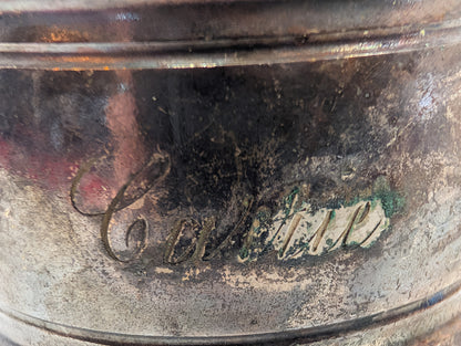 Silverplated Victorian Arch Pattern Napkin Ring - Tested Silverplated - Signed "Carrie" - Victorian Silverware