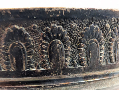 Silverplated Victorian Arch Pattern Napkin Ring - Tested Silverplated - Signed "Carrie" - Victorian Silverware