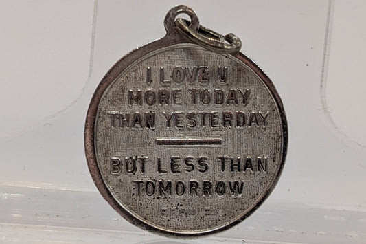 Silver I Love You More than Yesterday Charm - Stamped and Tested Sterling Silver - Beau Sterling - Qu'hier Que Demain - Rosemonde Gerard