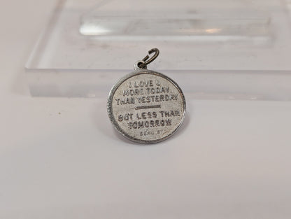 Silver I Love You More than Yesterday Charm - Stamped and Tested Sterling Silver - Beau Sterling - Qu'hier Que Demain - Rosemonde Gerard