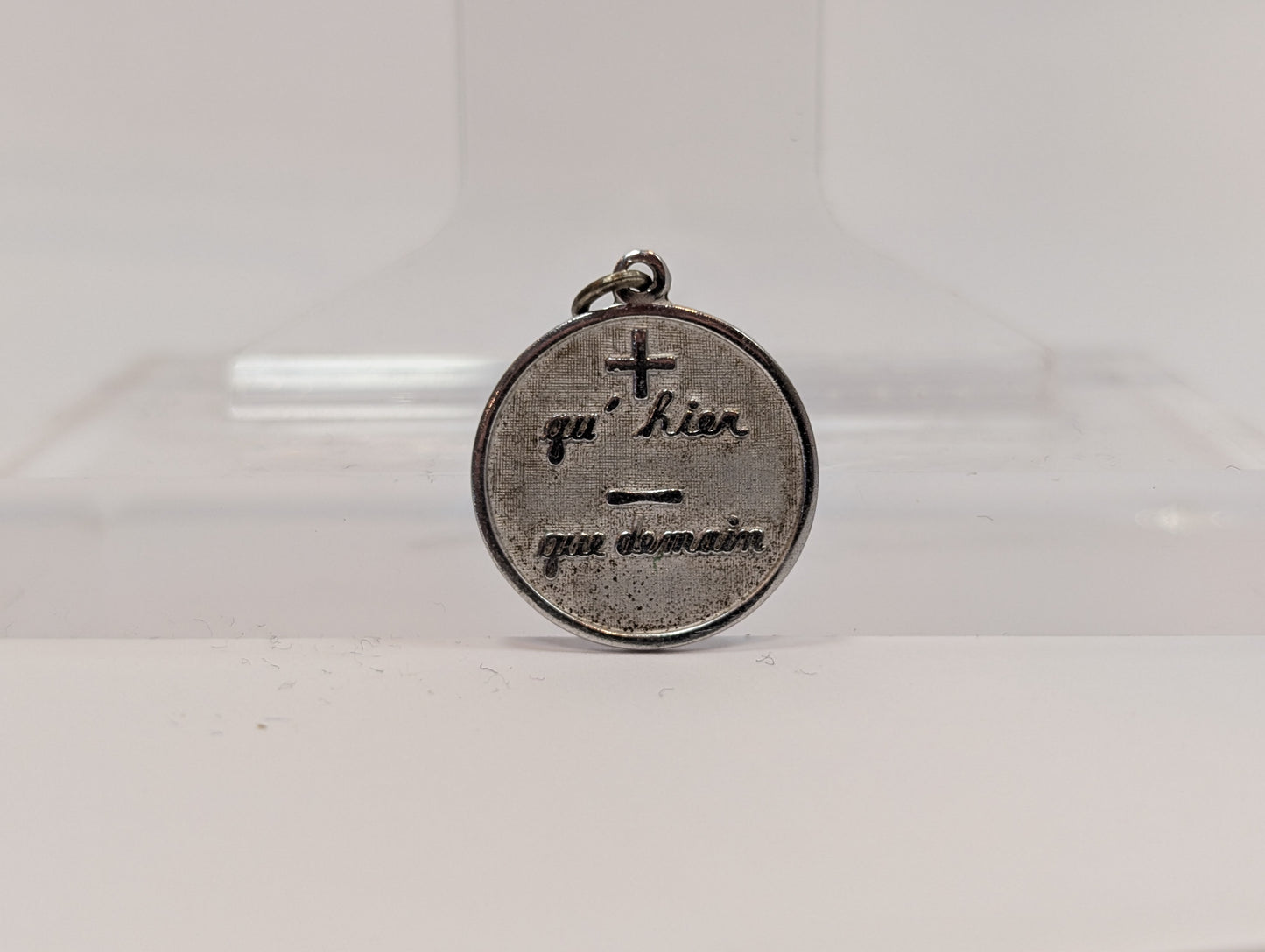 Silver I Love You More than Yesterday Charm - Stamped and Tested Sterling Silver - Beau Sterling - Qu'hier Que Demain - Rosemonde Gerard