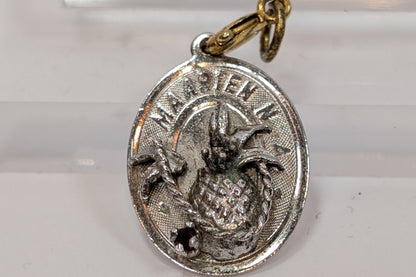 St Maarten Dutch Island Pineapple Charm - Stamped and Tested Sterling Silver - Island Charm - Dutch Side - Caribbean Jewelry