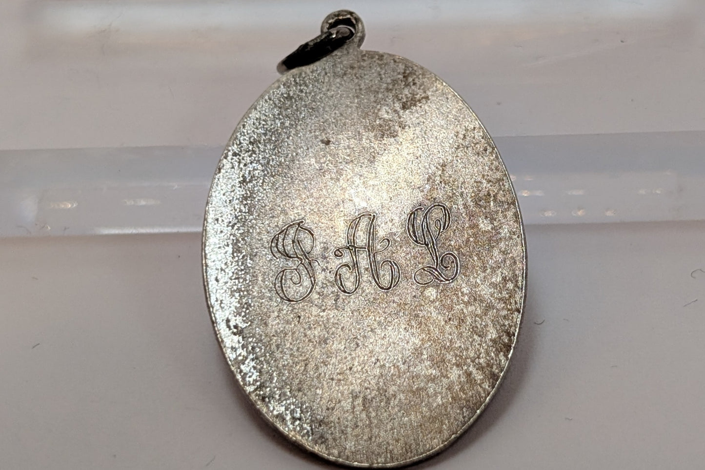 Love Token Style Sterling Initials "J.A.L." Charm - Ornate Scrollwork Carved Lettering - Beautiful Initial Pendent / Charm - Awesome Piece! Sterling Silver