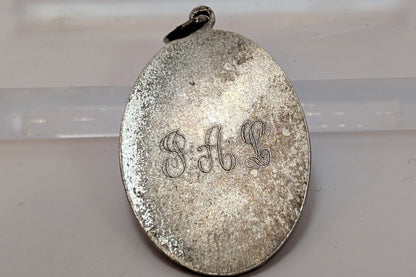 Love Token Style Sterling Initials "J.A.L." Charm - Ornate Scrollwork Carved Lettering - Beautiful Initial Pendent / Charm - Awesome Piece! Sterling Silver