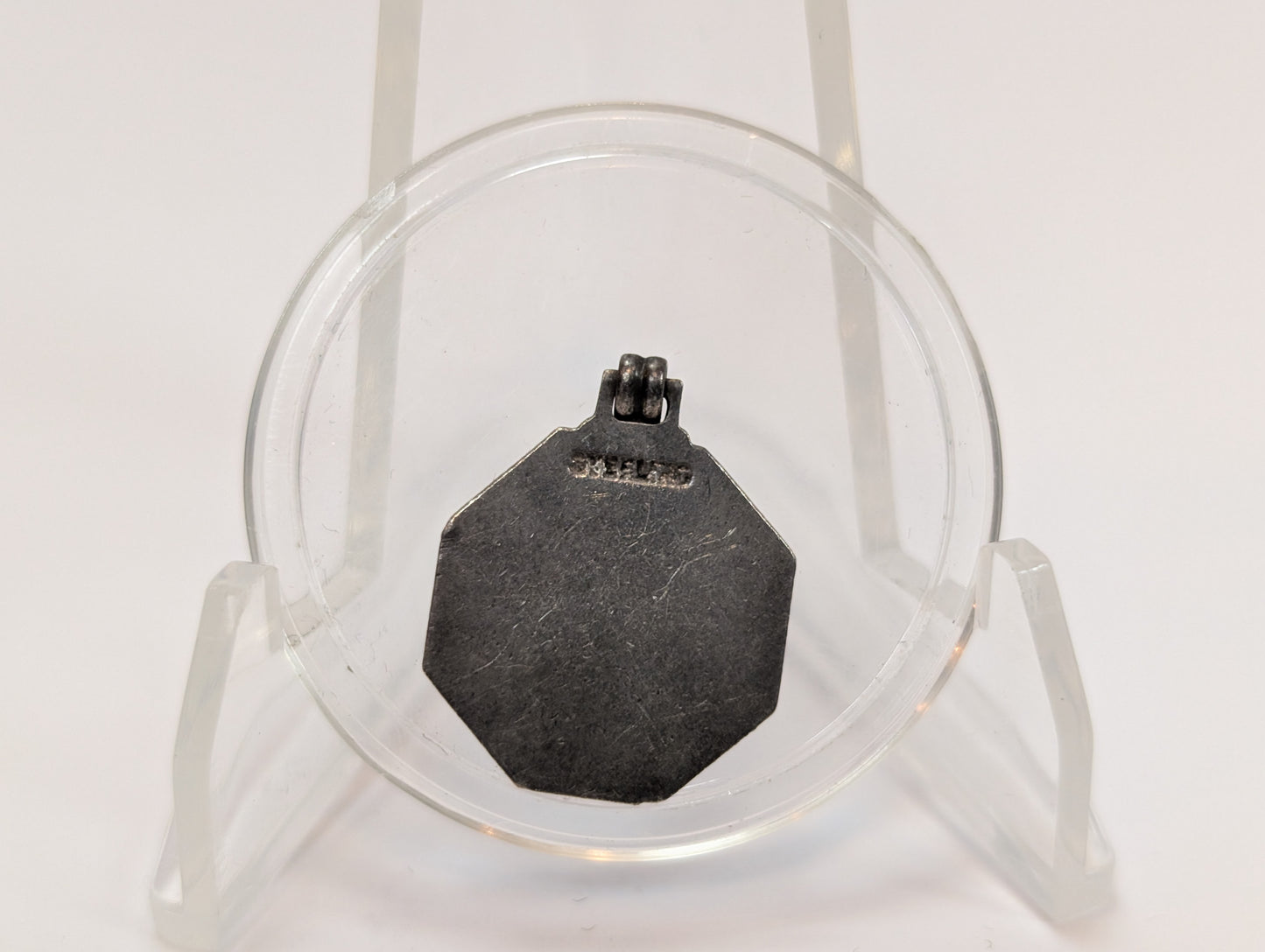 Antique Sterling Guilloche Enamel Rose Charm - Stamped and Tested Sterling Silver - Art Deco - Art Nouveau