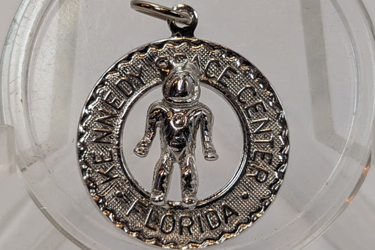 Silver Kennedy Space Center Charm - Stamped and Tested Sterling Silver - Astronaut Charm