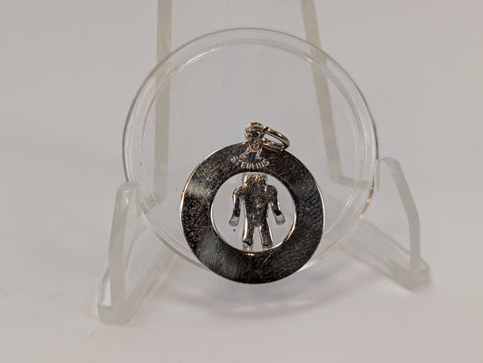 Silver Kennedy Space Center Charm - Stamped and Tested Sterling Silver - Astronaut Charm