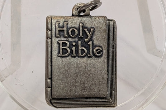 Silver Holy Bible Lords Prayer Charm - Stamped and Tested Sterling Silver - Beau Sterling