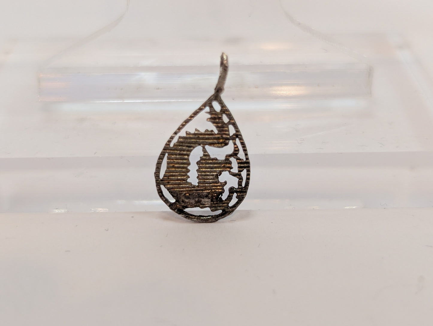 Chinese Dragon Teardrop Charm - Tested Sterling Silver - Mythical Dragon Serpent