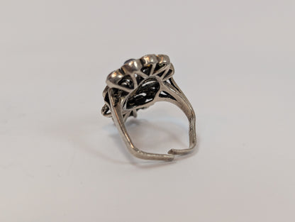 Estate Sterling Peacock Bond Ring - Stamped and Tested Sterling Silver - For Repair